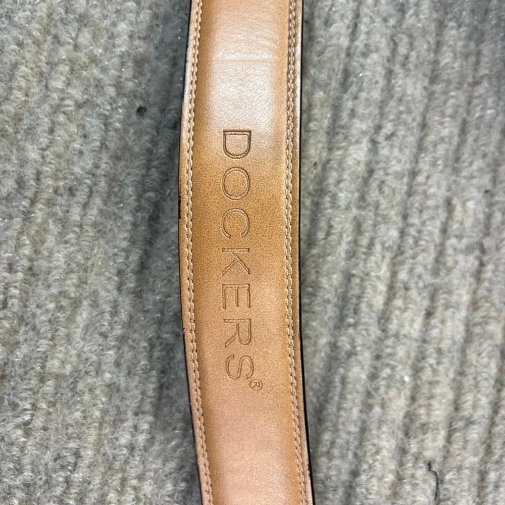 Dockers Mens Brown Leather Dress Belt Size L 38-40 11DP110032 Silver Buckle